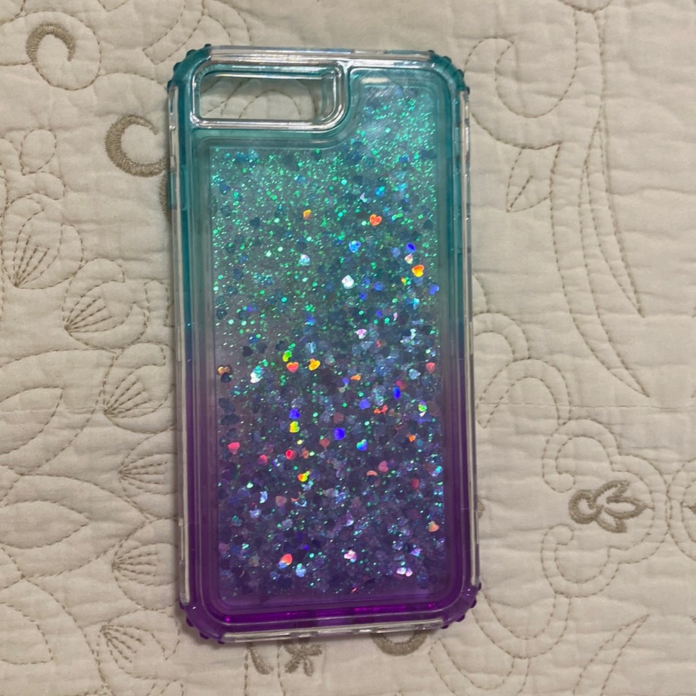 iPhone 8 Plus Heart Glitter Case